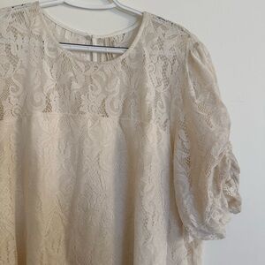 Anthropologie Elegant Cream Lace Blouse
